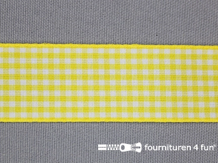 Ruitjes lint - 24mm - geel