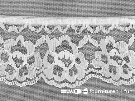 Nylon plisse kant ca. 40mm wit-offwhite