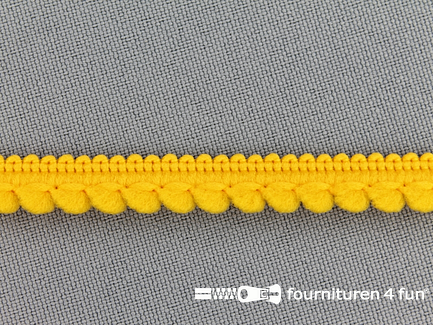 COUPON 16 meter (2 stukken, 10 + 6 meter) Bolletjesband - 10mm - maïs geel