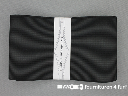 Band elastiek - 80mm - stevig - zwart - 1 meter