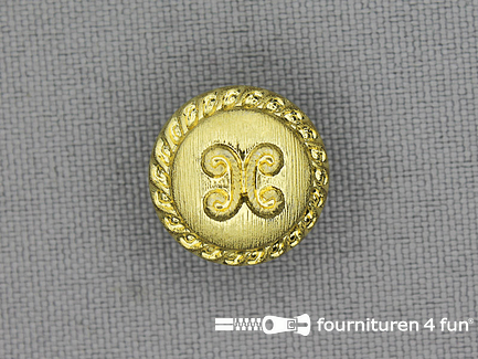 Gouden knoop 15mm barok met krul
