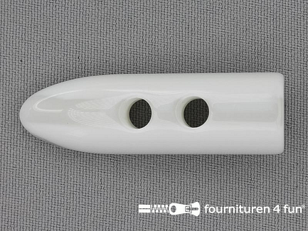 Houtje touwtje knoop 50mm kunststof off white