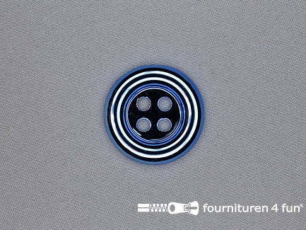 Clownsknoop - metallic - 38mm - hemels blauw