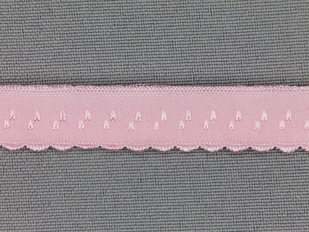 Luxe elastische biasband 12mm licht roze