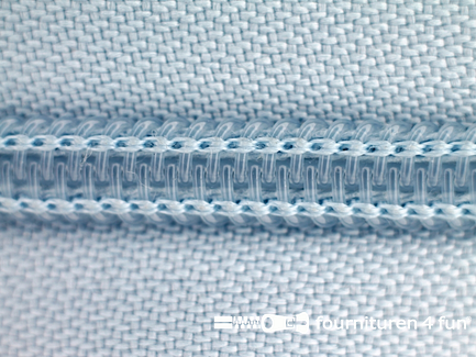 Deelbare spiraal rits nylon 5mm licht blauw