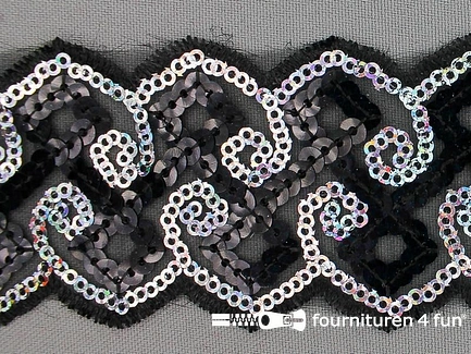 Party band 50mm zwart - zilver