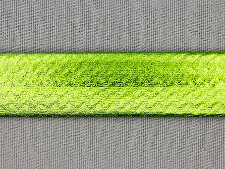 Rol 20 meter metallic biasband 20mm lime groen