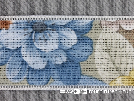 Vintage lint 40mm multicolor blauw bruin