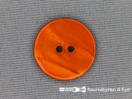 Parelmoer knoop 20mm oranje