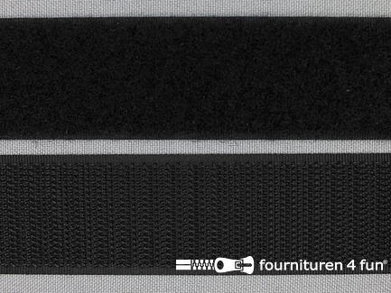 Rol 25 meter klittenband - 50mm - zwart