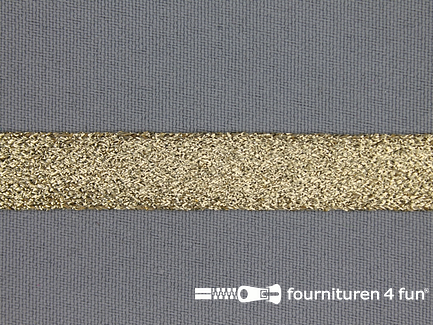 COUPON 16,4 meter (5 stukken, 10 + 3,2 + 1,2 + 1,1 + 0,9 meter) Goud band - lurex - 14mm