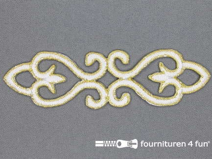 Goud - wit barok applicatie 121x34mm 