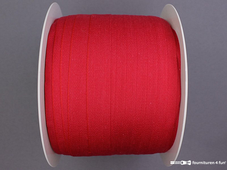 Rol 100 meter katoenen keperband - 14mm - rood