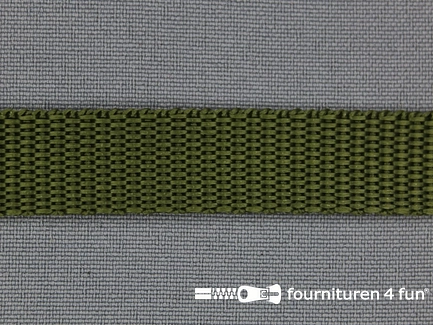 Rol 25 meter parachute band - 20mm - donker leger groen