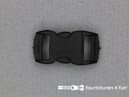 Gebogen parachutegesp - budget gesp - 10mm - zwart - kunststof