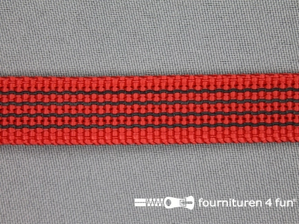 Halsband met rubber - 15mm - rood