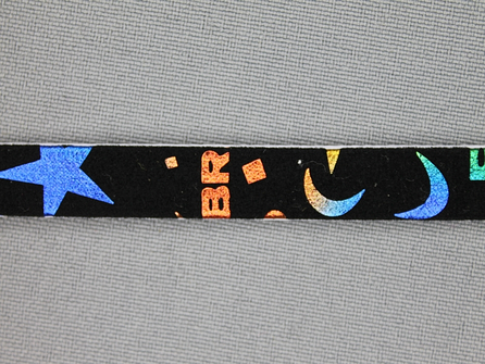 Synthetische halsband 10mm zwart - multicolor motief