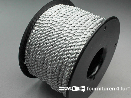 RESTANT Rol 50 meter metallic koord 4mm zilver