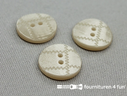 Kunststof design knoop - 18mm - beige