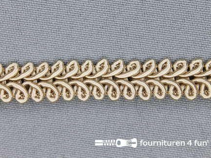 COUPON 7,25 meter (3 stukken, 3,35 + 2,35 + 1,55 meter) Viscose galon 11mm zand beige