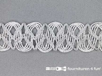 COUPON 10,1 meter (2 stukken, 3,3 + 6,8 meter) Zilver band 28mm 
