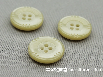 Kunststof design knoop - 15mm - rook beige