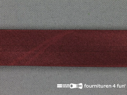 Rol 25 meter satijnen biasband 18mm donker bordeaux
