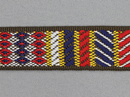 Indianenband 27mm geel - wit - blauw - rood