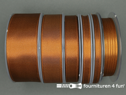 Rol 25 meter satijn lint 6mm koper