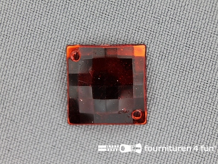 10 stuks Strass stenen vierkant 16mm rood