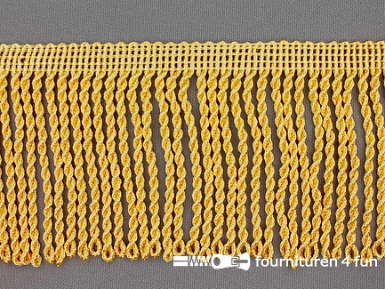 Viscose franje grof - 80mm - licht maïs geel