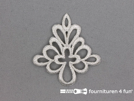 Barok applicatie 55x60mm zilver