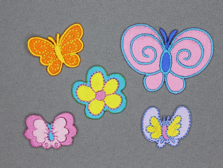 Applicatie set vlinders - bloem