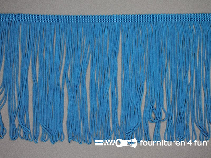 Kaart 10 meter charleston franje 150mm aqua blauw