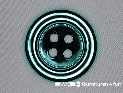 Clownsknoop - metallic - 72mm - aqua blauw