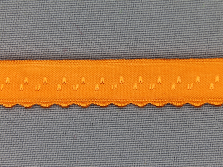 Luxe elastische biasband 12mm oranje