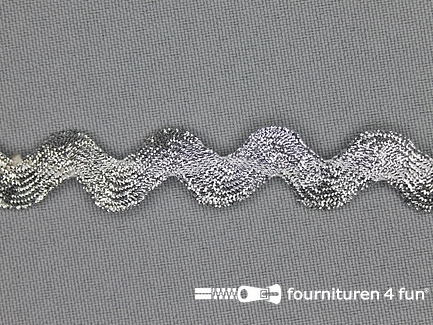 COUPON 25,5 meter (2 stukken, 21,8 + 3,7 meter) Zigzag band 14mm zilver