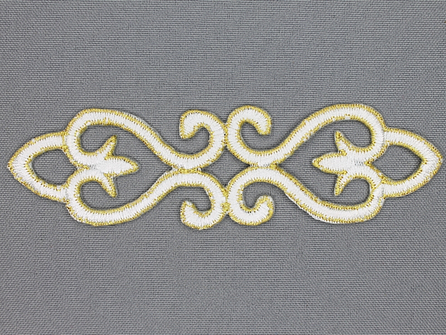 Goud - wit barok applicatie 121x34mm 