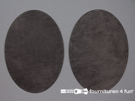 Elleboogstukken / kniestukken suèdine 140x100mm donker grijs