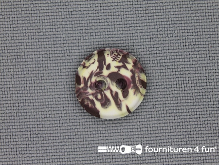 Ibiza knoop 13mm bruin - ecru