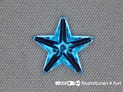 10 stuks Strass stenen ster 15mm aqua blauw