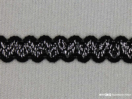 Lingerie elastiek 11mm zwart - zilver