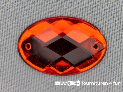 5 stuks Strass stenen ovaal 30x20mm rood