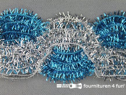 Party band 38mm zilver - aqua blauw