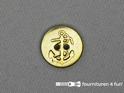 Gouden knoop 17mm anker - B-KEUZE