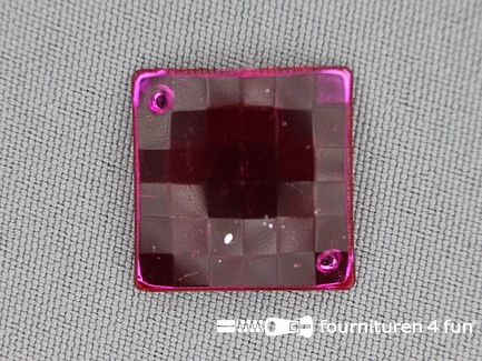 10 stuks Strass stenen vierkant 20mm fuchsia roze