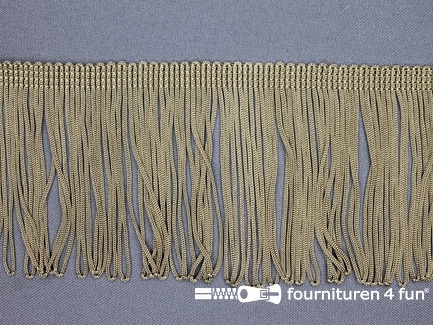 Kaart 20 meter charleston franje - 75mm - donker beige