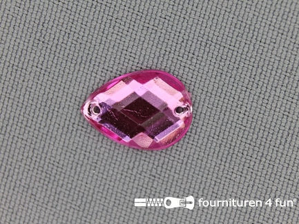 10 stuks Strass stenen druppel 10x14mm licht roze