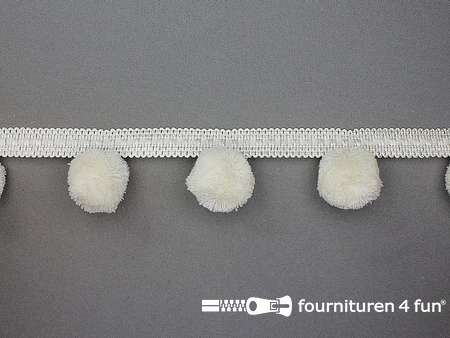Sierband met pompons - 50mm - off white
