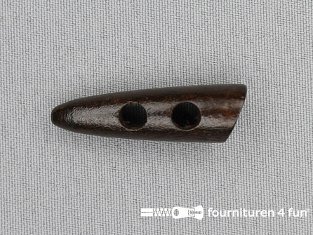 Houtje touwtje knoop 40mm donker hout